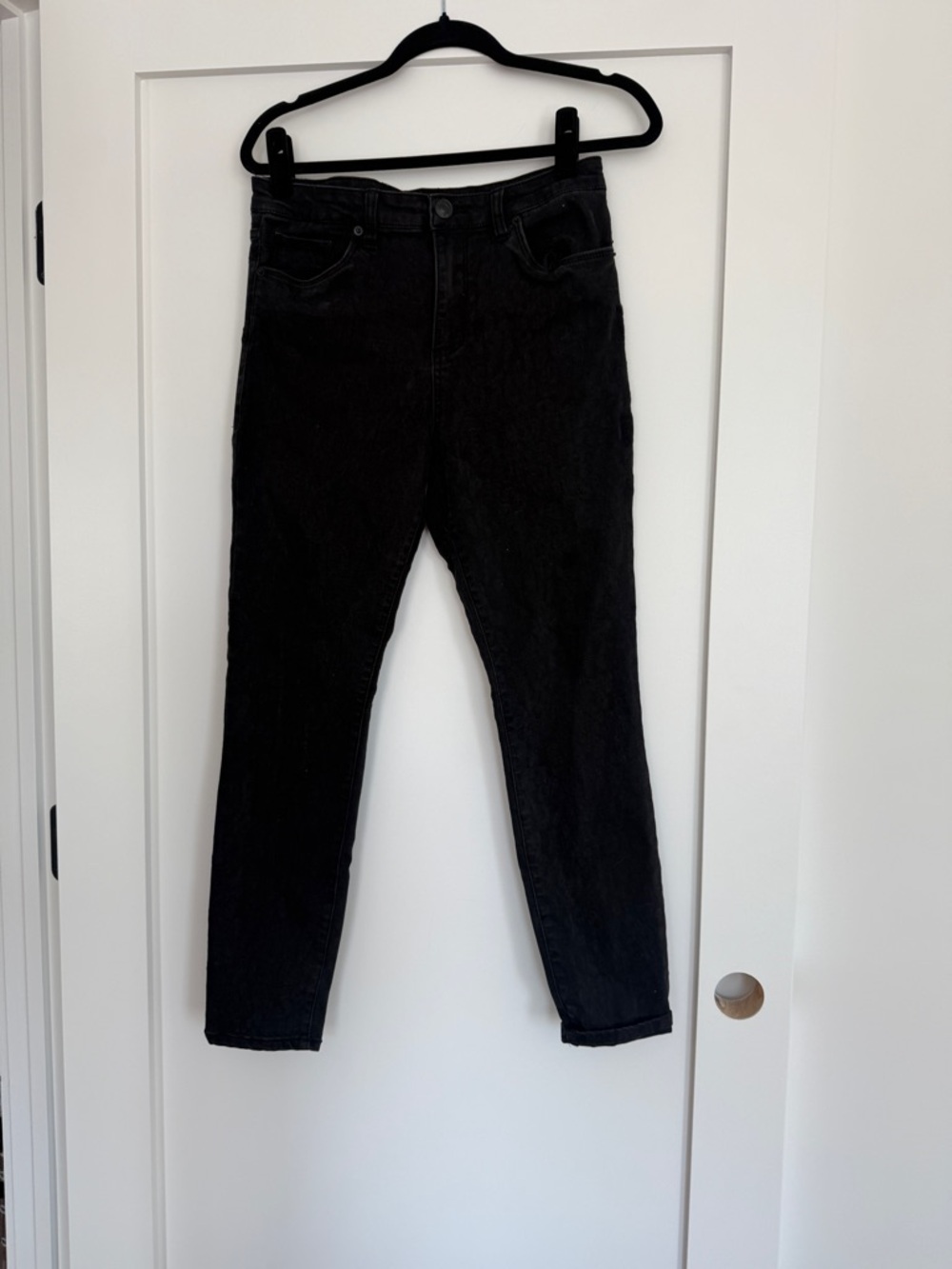 STS Blue Ashley High Rise Black Skinny Jeans Subtle Leopard Print Size 29